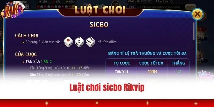 Thời gian trung bình một ván Sicbo Rikvip diễn ra
