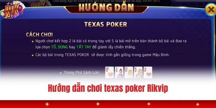 Cách chơi poker texas Rikvip giúp thắng đậm mọi ván 