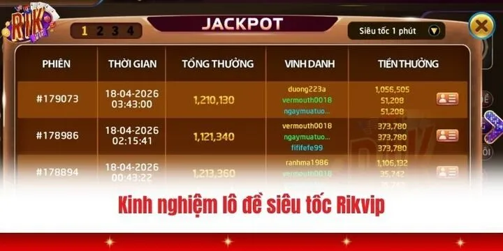 Lô đề siêu tốc Rikvip - Chơi vui trúng thưởng lớn mỗi ngày 4 Kinh nghiệm chơi lô đề siêu tốc Rikvip cực hay