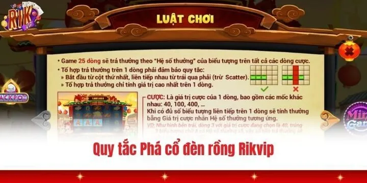 Chi tiết về luật, hệ số trả thưởng phá cổ đèn rồng Rikvip